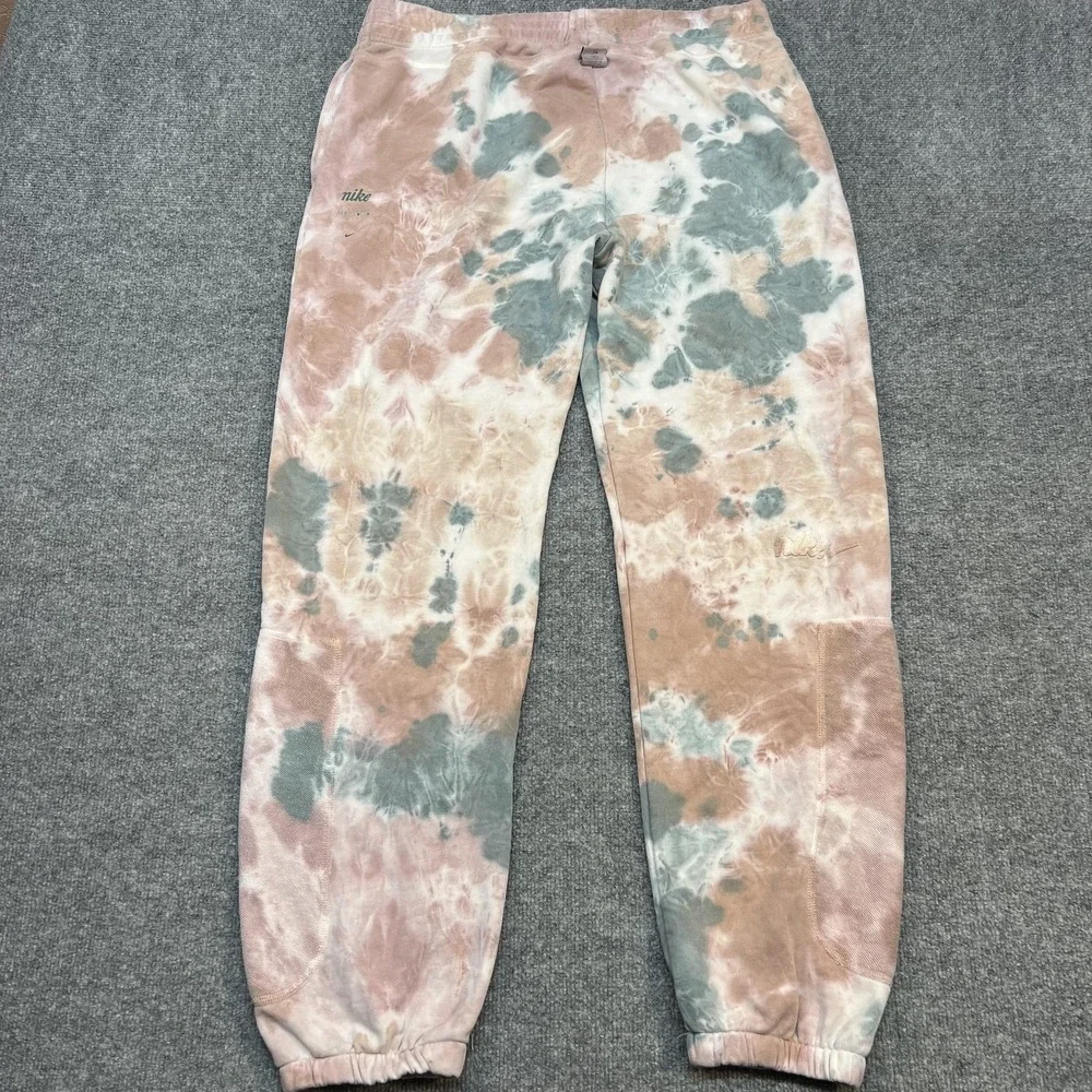 Nike Sweatpants Mens Large Tie Dye Fleece Joggers Elastic Waist Pockets Lounge